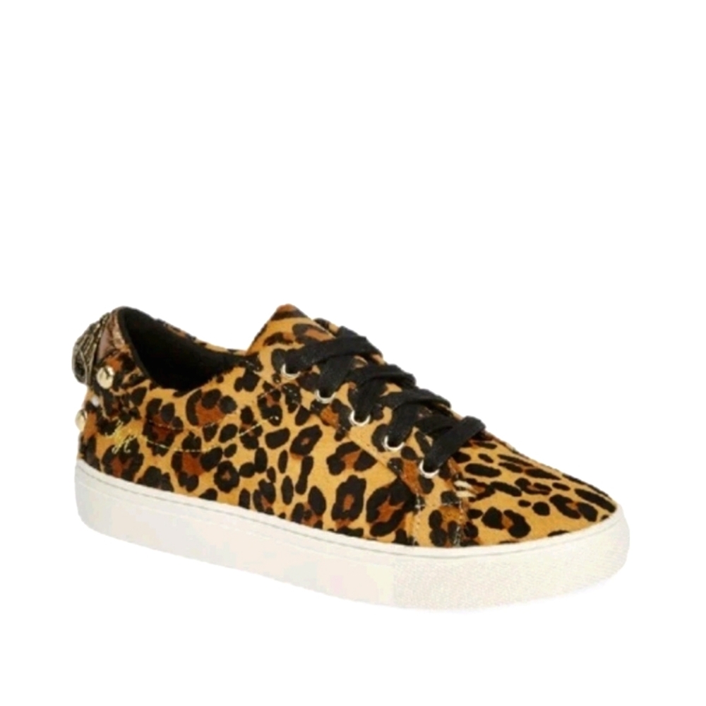 KURT GEIGER Leopard Cheetah Animal Calf Pony Hair Ludo Sneakers Size 8
